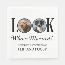 Servilleta De Papel Wedding Reception Napkins with Dog or Pets Photo