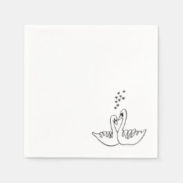 Servilleta De Papel Wedding Swans Cocktail Napkin