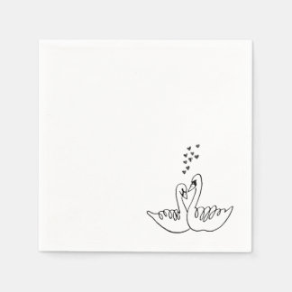 Servilleta De Papel Wedding Swans Cocktail Napkin