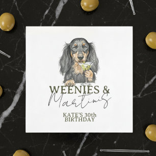 Servilleta De Papel Weenies manos dibujadas y Martinis Dachshund