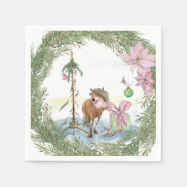 Servilleta De Papel Weihnachts Servietten mit Pony Bild