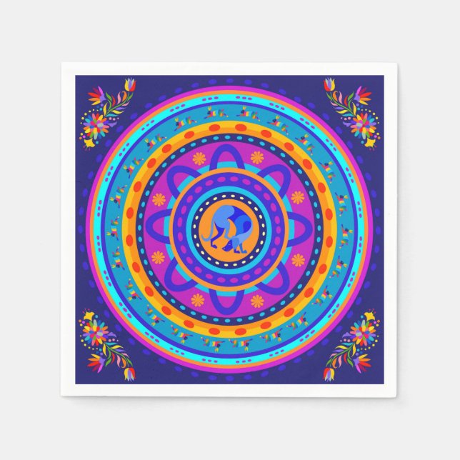 Servilleta De Papel Weimaraner y conejos (Anverso)