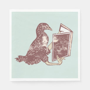 Servilleta De Papel Weka Bird leyendo un libro