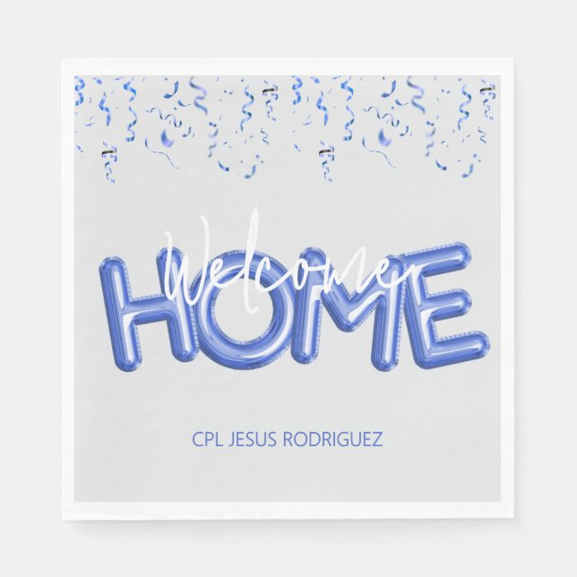 Servilleta De Papel Welcome Home Patriotic Military Hero Party (Anverso)