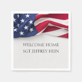 Servilleta De Papel Welcome Home USA Flag Military Party