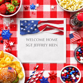 Servilleta De Papel Welcome Home USA Flag Military Party
