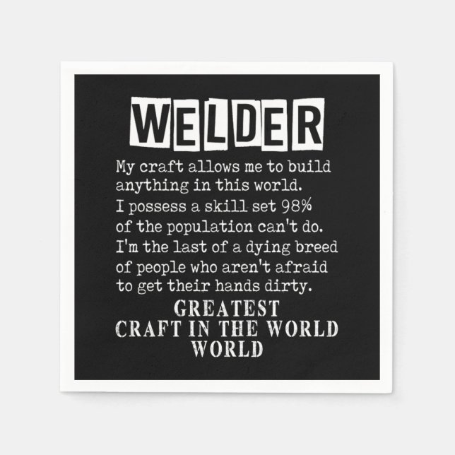 Servilleta De Papel Welder Craft Profession Welding Weld Metal Gift (Anverso)