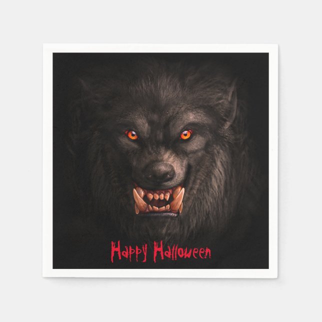Servilleta De Papel Werewolf (Lycanthropy) Papel Napkin de Halloween (Anverso)