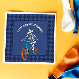 Servilleta De Papel Werewolf Skeleton on a BMX Bike Personalized
