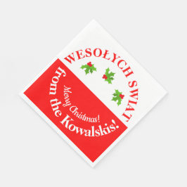 Servilleta De Papel Wesolych Navidades Swiat Fiesta Bandera y nombre p