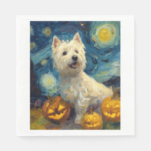 Servilleta De Papel West Highland Terrier Perro Lindo Halloween Jack O