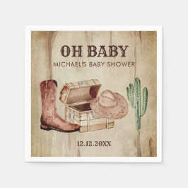 Servilleta De Papel Western Baby Boy Cowboy Hat Cactus Celebration