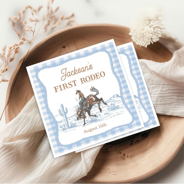 Servilleta De Papel Western Blue Rodeo Birthday Paper Napkin (Subido por el creador)