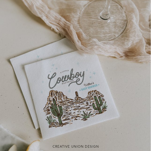 Servilleta De Papel Western Cowboy Boy Baby Shower (Subido por el creador)