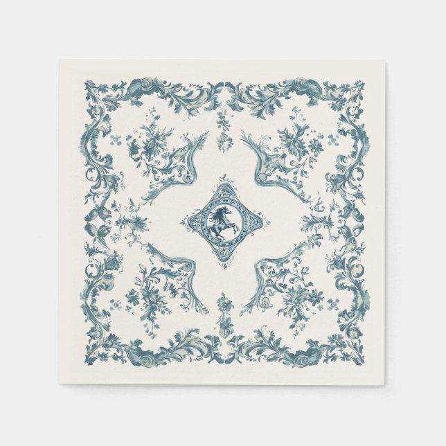 Servilleta De Papel Western Cowboy Toile de Jouy Bandana Design Horse (Anverso)