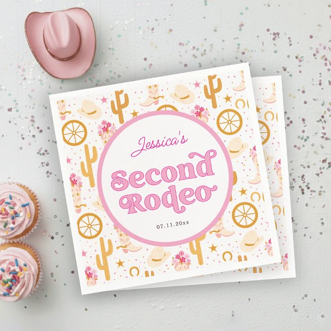 Servilleta De Papel Western Cowgirl 2nd Rodeo Birthday Party (Subido por el creador)