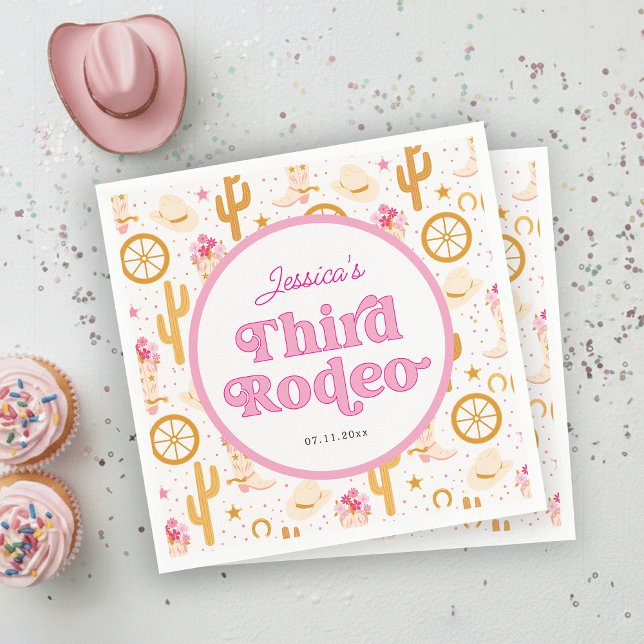 Servilleta De Papel Western Cowgirl Third Rodeo 3rd Birthday Party (Subido por el creador)