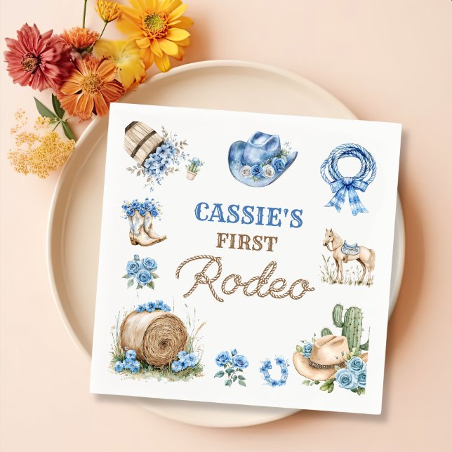 Servilleta De Papel Western First Rodeo Cowboy Birthday Napkins (Subido por el creador)