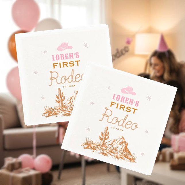 Servilleta De Papel Western First Rodeo Cowgirl 1st Birthday (Subido por el creador)