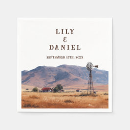 Servilleta De Papel Western Mountain Ranch Wedding