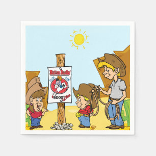 Servilleta De Papel Western Mutton Bustin Rodeo Kids