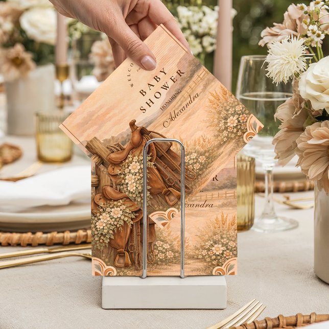 Servilleta De Papel Western Saddle Wildflower Baby Shower (Subido por el creador)