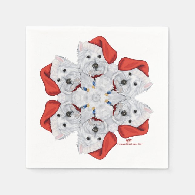 Servilleta De Papel Westie Copo de Nieve (Anverso)