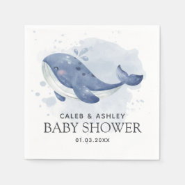 Servilleta De Papel Whale Baby Shower Paper Napkin