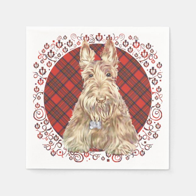 Servilleta De Papel Wheaten Scottie Tartan (Anverso)