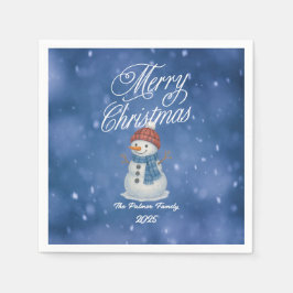 Servilleta De Papel Whimical Snowman Feliz Navidad