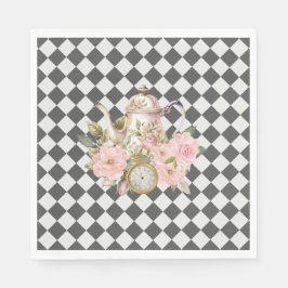 Servilleta De Papel Whimsical Alice Mad Hatter Wonderland Birthday