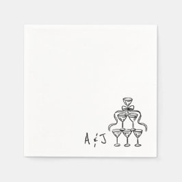 Servilleta De Papel Whimsical Bow Cocktail Tower Bodas Napkins