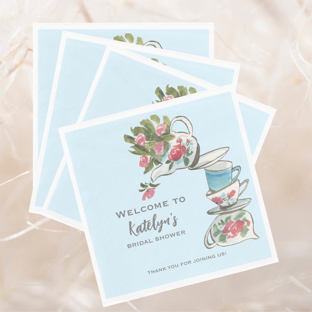Servilleta De Papel Whimsical Bridal Shower Tea Fiesta (Subido por el creador)