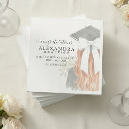 Servilleta De Papel Whimsical Calligraphy Graduation Bow
