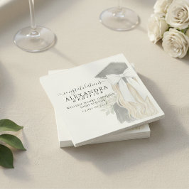 Servilleta De Papel Whimsical Calligraphy Graduation Bow