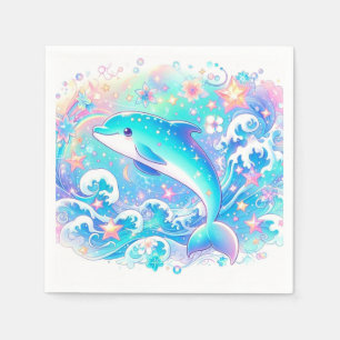 Servilleta De Papel Whimsical Cute Dolphin Baby Shower