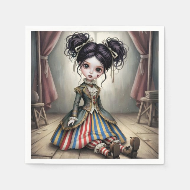 Servilleta De Papel Whimsical Dark Circus Doll (Anverso)