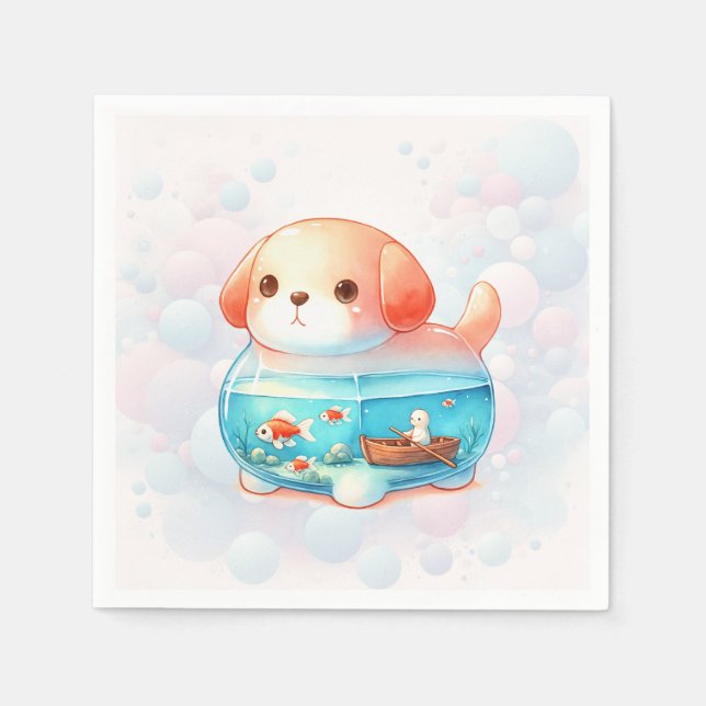 Servilleta De Papel Whimsical Dog Adventure Birday (Anverso)