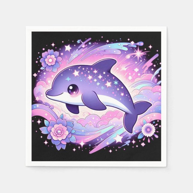 Servilleta De Papel Whimsical Dolphin Baby Shower (Anverso)