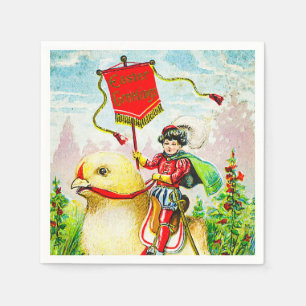 Servilleta De Papel Whimsical Easter Greetings: Sobre el polluelo giga
