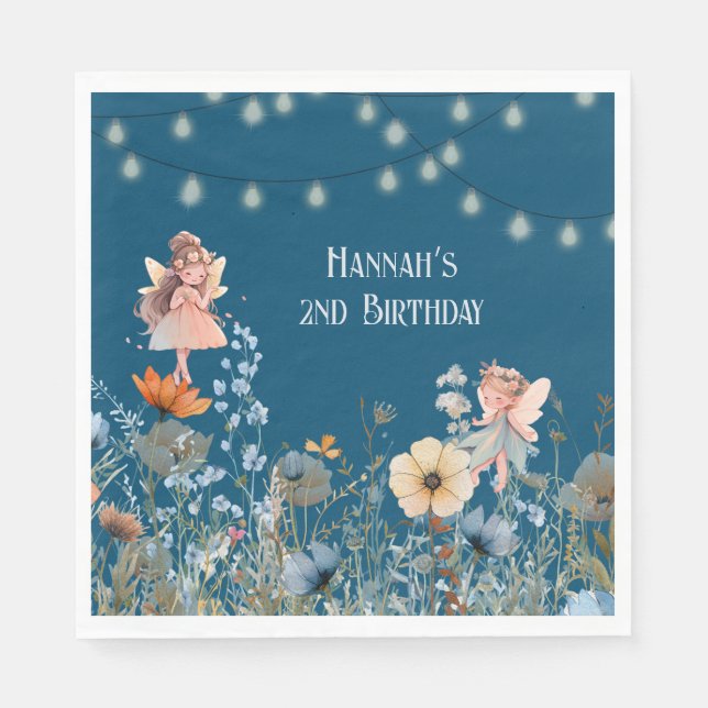 Servilleta De Papel Whimsical Fairy Garden Magic Second Birday (Anverso)