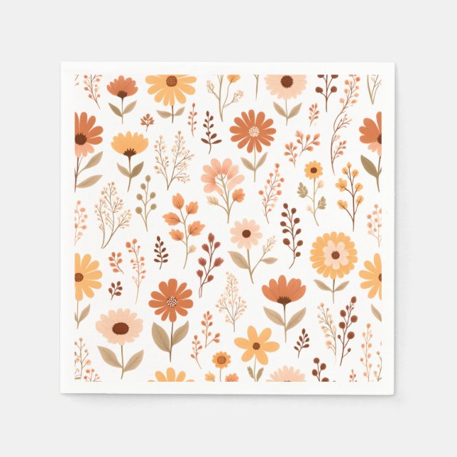Servilleta De Papel Whimsical Fall Wildflower (Anverso)