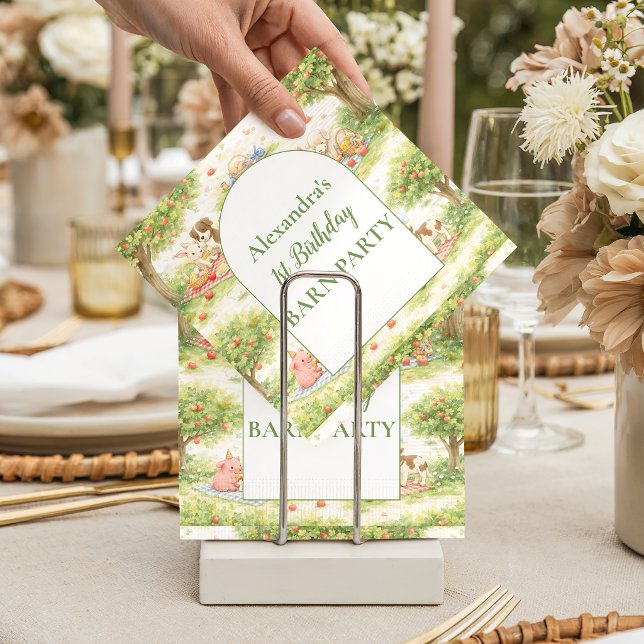 Servilleta De Papel Whimsical Farm Animals Barnyard 1st Birthday (Subido por el creador)