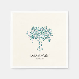 Servilleta De Papel Whimsical flowers wedding hand drawn