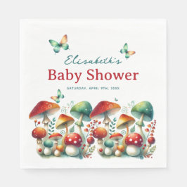Servilleta De Papel Whimsical Forest Mushroom Baby Shower