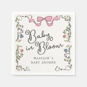 Servilleta De Papel Whimsical Garden Fiesta Floral Doodle Baby Shower