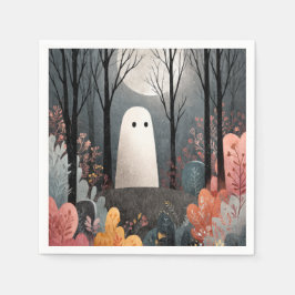 Servilleta De Papel Whimsical Ghost Ilustracion acuarela Halloween