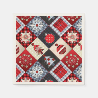 Servilleta De Papel Whimsical Gingham Navidades Patchwork Quilt