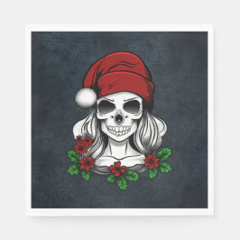 Servilleta De Papel Whimsical Gothic Santa Skull Navidades