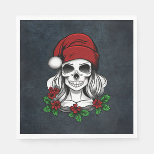 Servilleta De Papel Whimsical Gothic Santa Skull Navidades